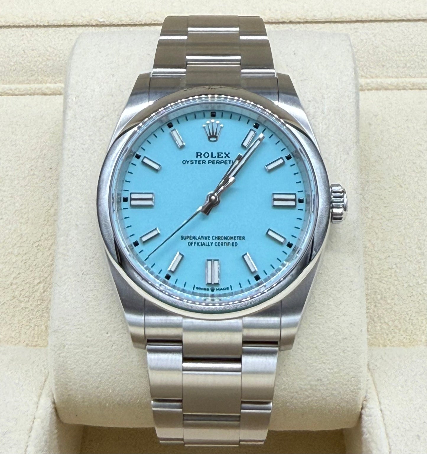 ロレックス オイスターパーペチュアル 126000 ターコイズ文字盤｜Timeseek