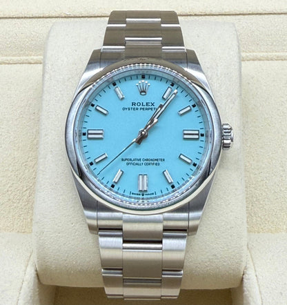 ロレックス オイスターパーペチュアル 126000 ターコイズ文字盤｜Timeseek